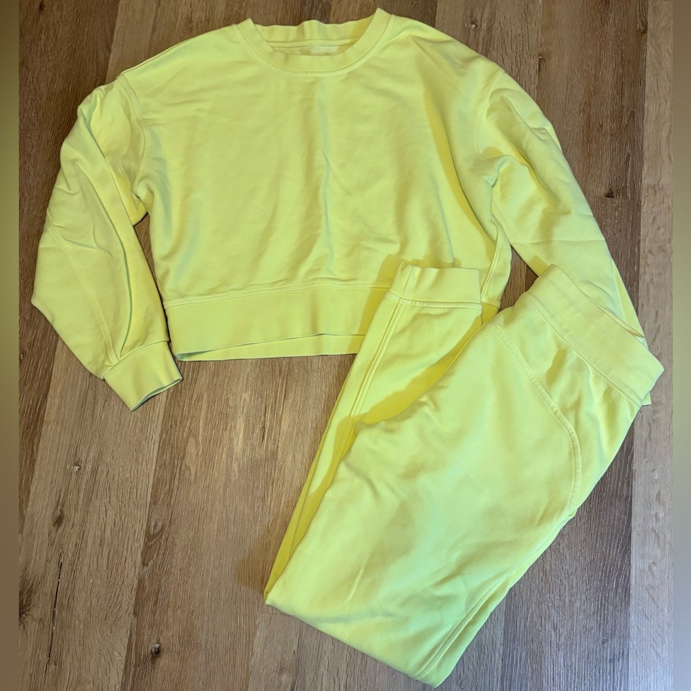 lululemon athletica Yellow Sweatshirt & pants set